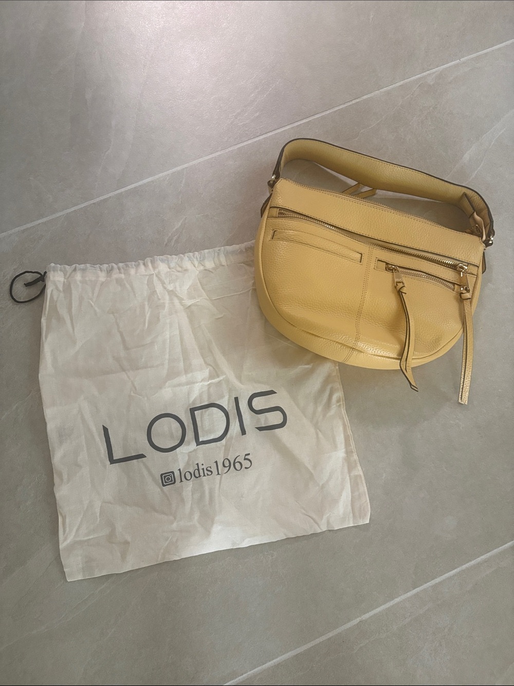 Lodis Mustard Leather Shoulder Crossbody